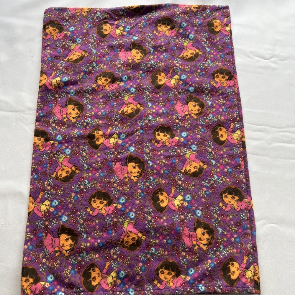 Vtg Kids 13.5"x19.5"‎  Cotton Pillowcase - Handmade Dora The Explorer